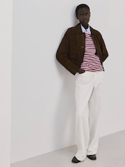 Mango Pink Short Sleeve Stripe T-Shirt - Image 1 of 5