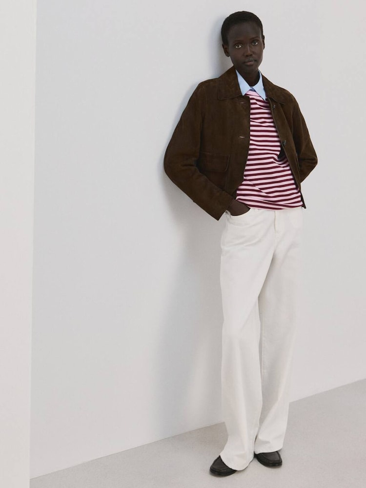 Mango Pink Short Sleeve Stripe T-Shirt - Image 1 of 5