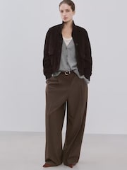 Mango Grey Long Sleeve V-Neck Cardigan - Image 2 of 5