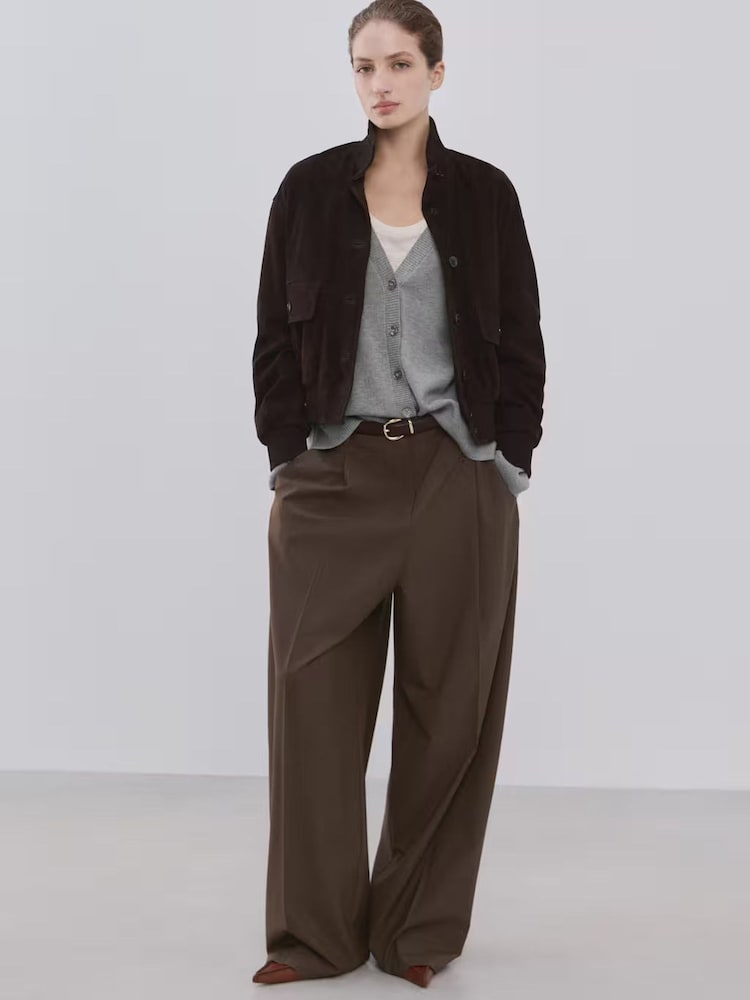 Mango Grey Long Sleeve V-Neck Cardigan - Image 2 of 5