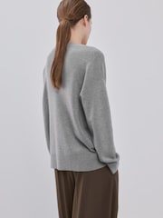 Mango Grey Long Sleeve V-Neck Cardigan - Image 3 of 5