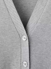 Mango Grey Long Sleeve V-Neck Cardigan - Image 4 of 5