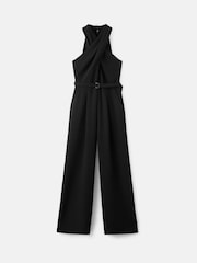 Mango Black Halter Neck Belted Jumpsuit - Image 5 of 6