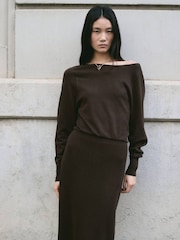 Mango Brown Maxi Jumper Dress - Image 1 of 3