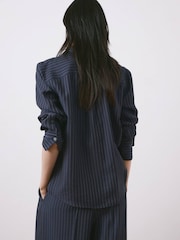 Mango Blue Long Sleeve Stripe Shirt - Image 2 of 6