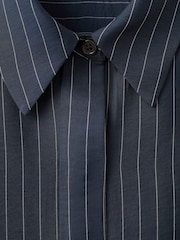 Mango Blue Long Sleeve Stripe Shirt - Image 6 of 6