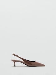 Mango Brown Patent Point Kitten Heels - Image 1 of 2