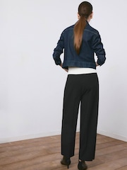 Mango Black Pleated Straight Trousers - Image 3 of 6