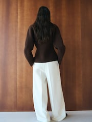 Mango Brown Gold Button Jacket - Image 3 of 6