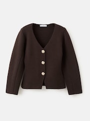 Mango Brown Gold Button Jacket - Image 5 of 6