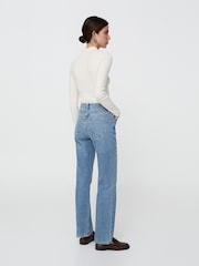 Mango Blue Straight Leg Jeans - Image 2 of 4