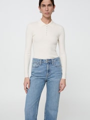 Mango Blue Straight Leg Jeans - Image 3 of 4