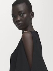 Mango Black Metal Detail Asymmetric Top - Image 4 of 6