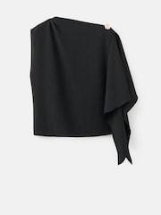 Mango Black Metal Detail Asymmetric Top - Image 5 of 6