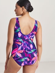 JD Williams Purple Beach To Beach Sports Piping Swimsuit - Image 2 of 4