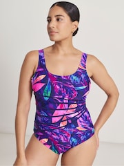 JD Williams Purple Beach To Beach Sports Piping Swimsuit - Image 3 of 4