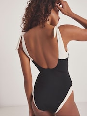 Simply Be Black Magisculpt Mono Contrast Swimsuit - Image 2 of 4