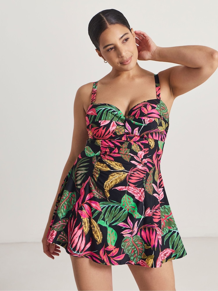 Simply Be Black Magisculpt Underwired Swimdress - Image 1 of 4 Simply Be Black Magisculpt Underwired Swimdress - Image 1 of 4