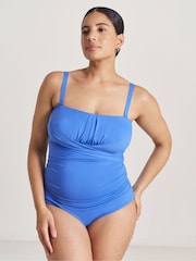 Simply Be Blue Magisculpt Bandeau Swimsuit - Image 1 of 4
