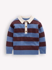 Boden Blue Knitted Rugby Jumper - Image 2 of 4