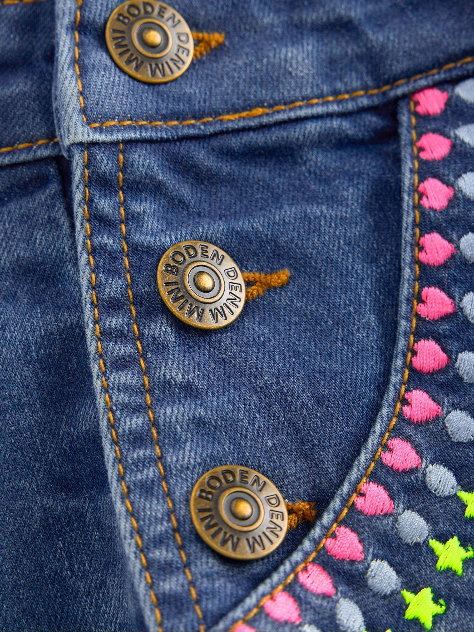 Next：日本 Boden 刺繍入り デニム ショート オーバーオール from Next