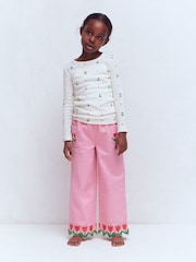 Boden Pink Wide Leg Pull-on Trousers - Image 2 of 7