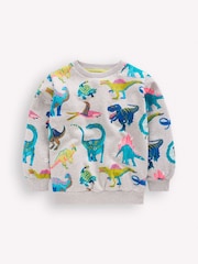 Boden Grey Dino Everyday Printed Sweatshirt - Image 2 of 4