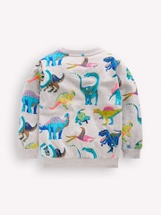 Boden Grey Dino Everyday Printed Sweatshirt - Image 3 of 4