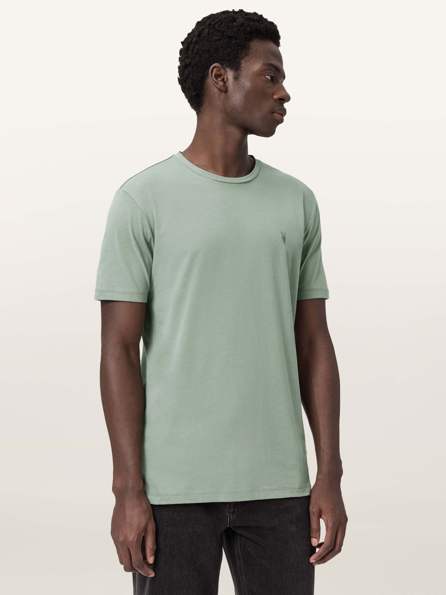 Buy AllSaints Olive Green Brace Brushed Cotton T-Shirts 3 Pack