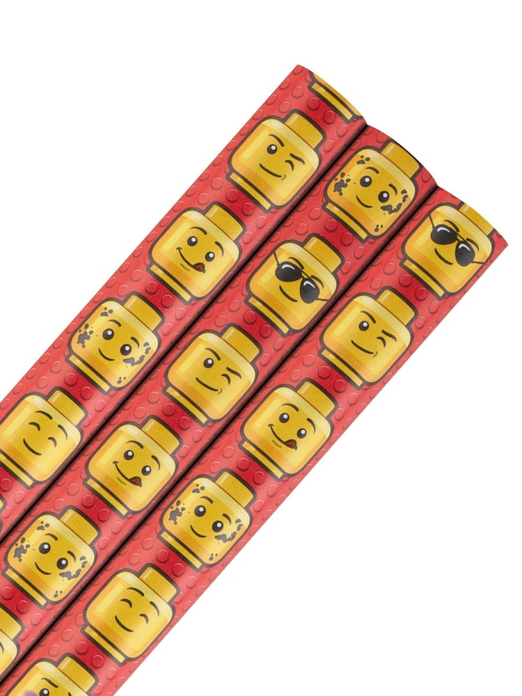 Hallmark 3 x 2m Rolls Lego Heads Wrapping Paper - Image 2 of 6