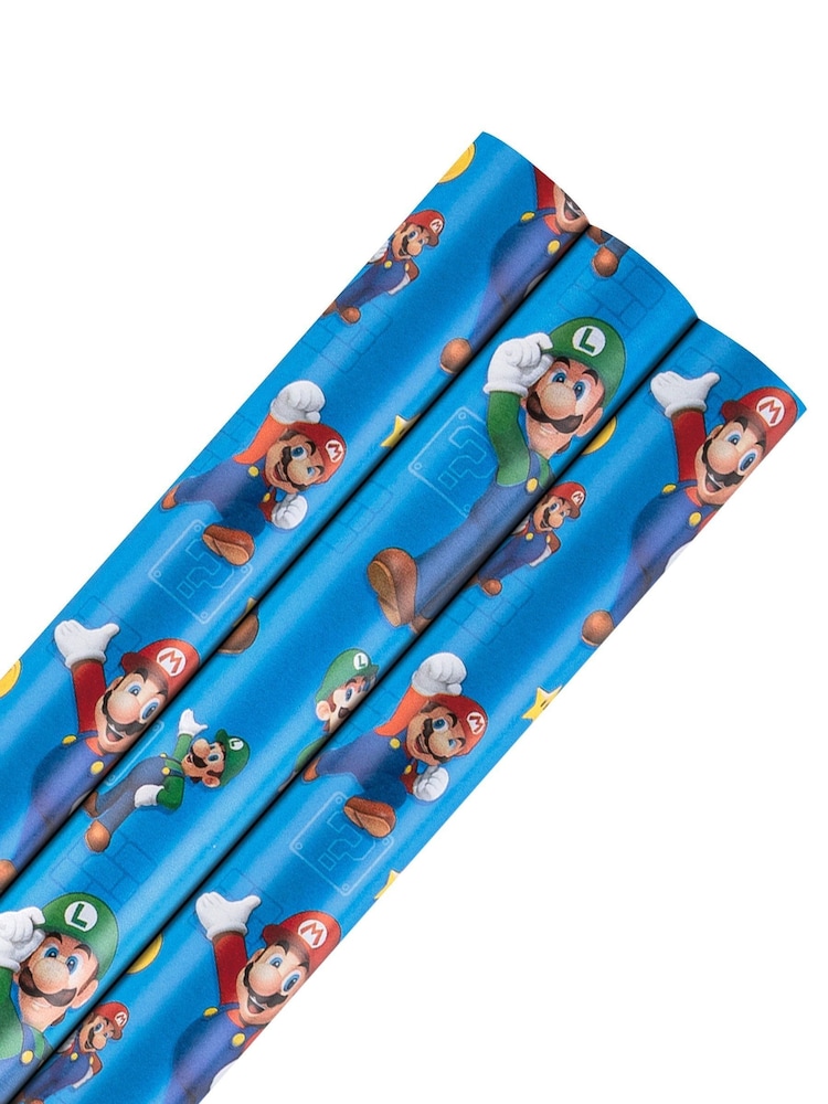 Hallmark 3 x 2m Super Mario Bros Wrapping Paper - Image 2 of 5 Hallmark 3 x 2m Super Mario Bros Wrapping Paper - Image 2 of 5