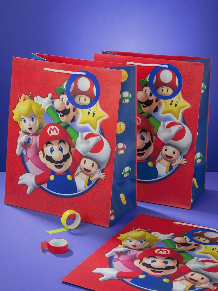 Hallmark Red 3 Large Super Mario Bros Gift Bag - Image 1 of 6 Hallmark Red 3 Large Super Mario Bros Gift Bag - Image 1 of 6