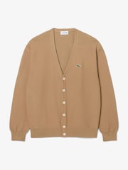 Lacoste Brown Classic Fit Knitted Cardigan - Image 1 of 3
