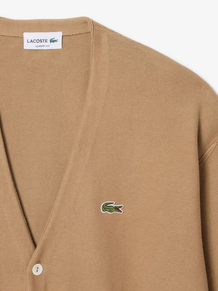 Lacoste Brown Classic Fit Knitted Cardigan - Image 2 of 3