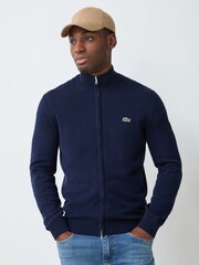 Chandail Lacoste zippé en coton à Col montant Coupe classique - Image 1 de 7
