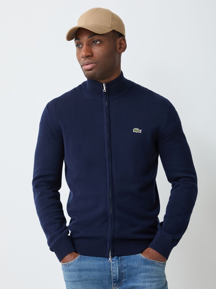 Chandail Lacoste zippé en coton à Col montant Coupe classique - Image 1 de 7