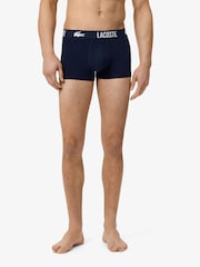 Lacoste Blue Logo Waist Stretch Cotton Trunks 5 Pack - Image 3 of 6