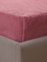 Pink Blush Teddy Fleece Deep Fitted Sheet - Image 1 of 2