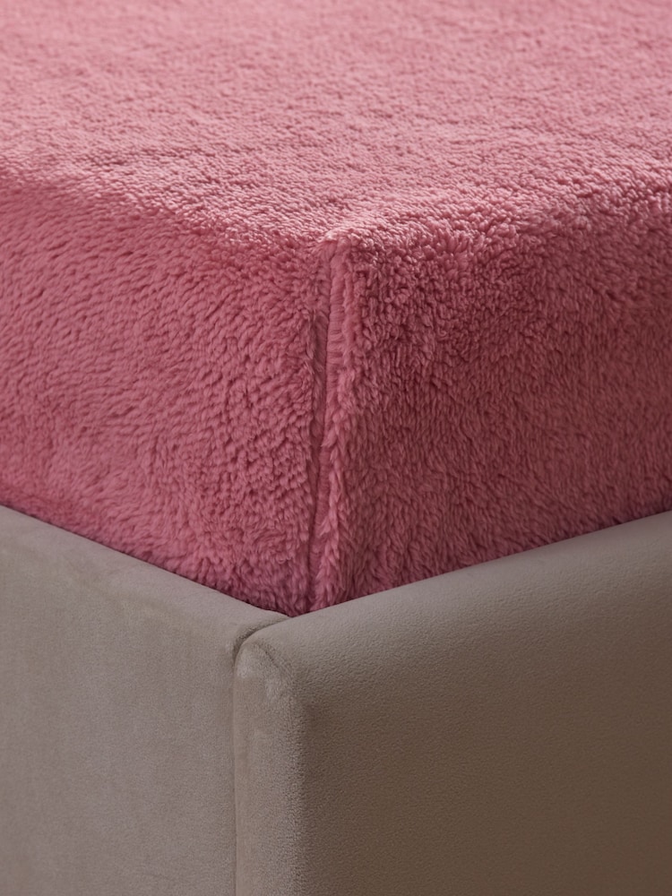 Pink Blush Teddy Fleece Deep Fitted Sheet - Image 1 of 2 Pink Blush Teddy Fleece Deep Fitted Sheet - Image 1 of 2