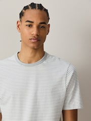 Grey Horizontal Stripe Ringer T-Shirt - Image 1 of 4