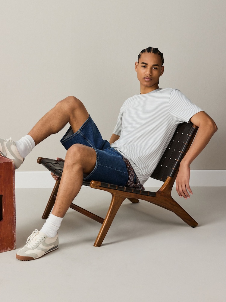 Grey Horizontal Stripe Ringer T-Shirt - Image 2 of 4