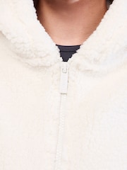 LOVALL White Long Sleeve Zip Up Borg Fleece Jacket - Image 5 of 7
