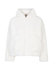 LOVALL White Long Sleeve Zip Up Borg Fleece Jacket - Image 7 of 7