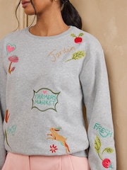 Love & Roses Embrodidered Motif Sweatshirt - Obraz 3 z 5