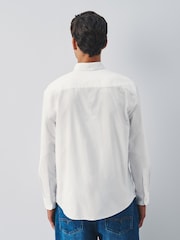 White Brushed Oxford Long Sleeve Shirt - Image 3 of 6
