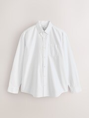 Blanc - Chemise Oxford brossée à manches longues - Image 7 de 9