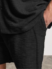 BadRhino Big & Tall Black Textured Shorts - Image 5 of 5