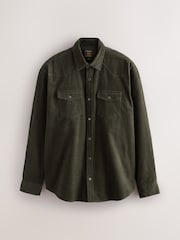 Khaki Green Cord Western Styling Long Sleeve Shirt - Image 5 of 7