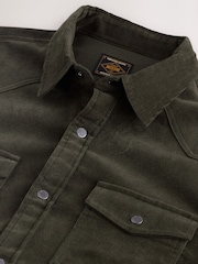 Khaki Green Cord Western Styling Long Sleeve Shirt - Image 7 of 7