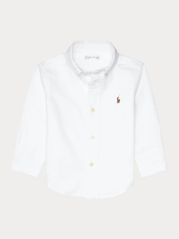 Polo Ralph Lauren White Iconic Pony Oxford Shirt - Image 1 of 3 Polo Ralph Lauren White Iconic Pony Oxford Shirt - Image 1 of 3